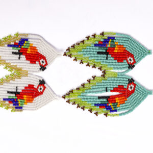 Aretes Artesanales de Mostacilla Guacamaya - Joyería Colombiana Hecha a Mano