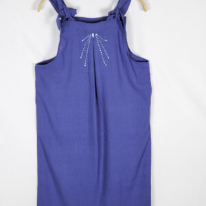 Blusa Artesanal Azul con Bordado Decorativo y Tirantes Ajustables