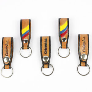 Llaveros Artesanales en Cuero con Diseño Colombia – Hechos a Mano